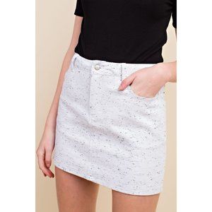 Honey Punch Heathered Denim Mini Skirt